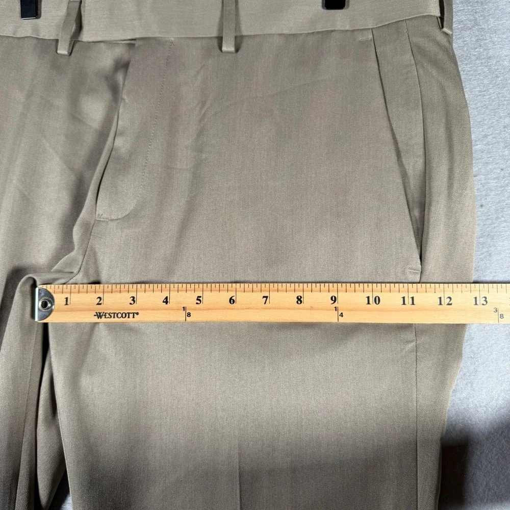Reaction Kenneth Cole Men Slim Fit Dress Pants Oatmeal Heather 34x32 KD50146 NWT